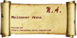 Meissner Anna névjegykártya